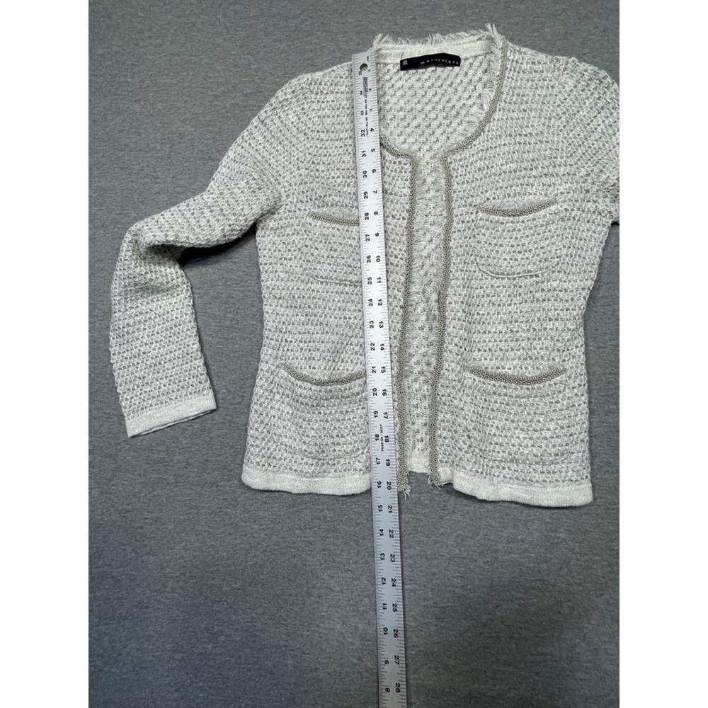 Women's Martinique Cardigan Sweater or blazer S White Gray - Picture 2 of 4